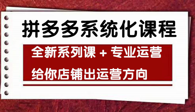 图片[1]-车神陪跑，拼多多系统化课程，全新系列课+专业运营给你店铺出运营方向