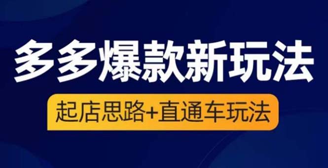 2023拼多多爆款：如何起店+直通车玩法提高点击和转化（3节精华课）