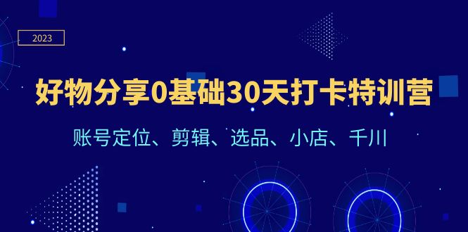 图片[1]-从0到1，终极选择好物分享打卡特训营：账号定位、剪辑、选品、小店、千川，助你快速成功-阿灿说钱