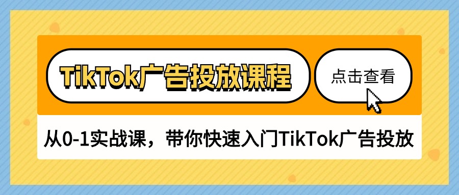 图片[1]-TikTok广告投放课程，从0-1实战课，带你快速入门TikTok广告投放（30节课）-个人经验技术分享