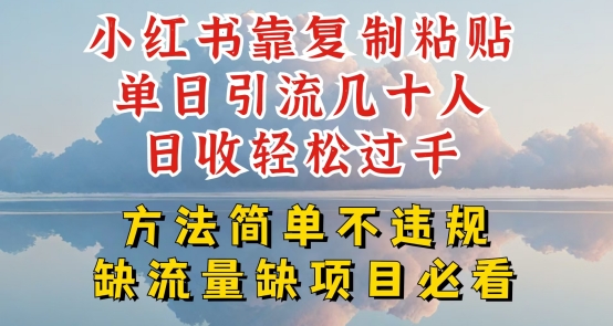 图片[1]-小红书靠复制粘贴单日引流几十人目收轻松过千，方法简单不违规【揭秘】-个人经验技术分享