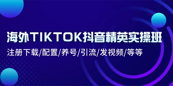 图片[1]-海外TIKTOK抖音精英实操班：注册下载/配置/养号/引流/发视频/等等-个人经验技术分享