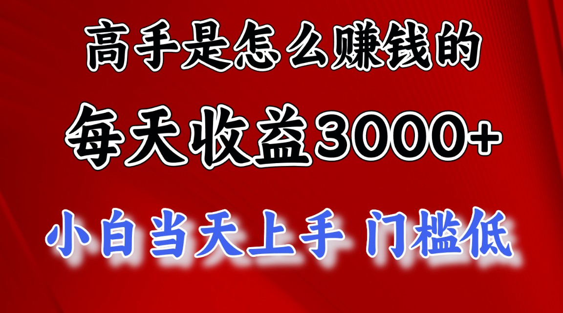 图片[1]-高手是怎么赚钱的，一天收益3000+ 这是穷人逆风翻盘的一个项目，非常…-个人经验技术分享