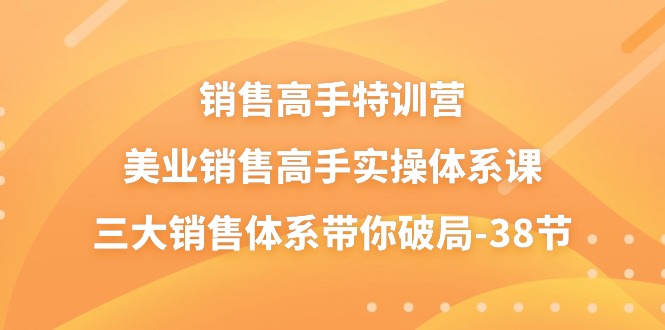 图片[1]-销售-高手特训营，美业-销售高手实操体系课，三大销售体系带你破局-38节-个人经验技术分享