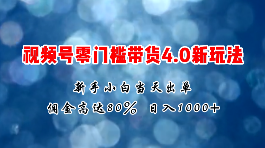 图片[1]-2024微信视频号无门槛带货4.0新玩法，新手小白当天见收益，日入1000+-个人经验技术分享