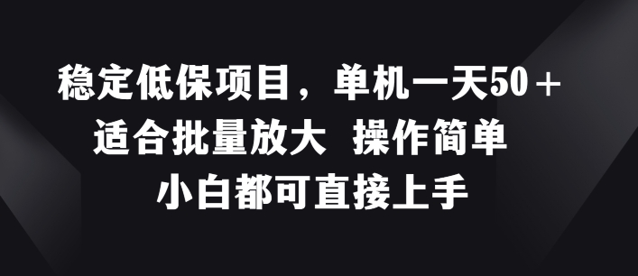 图片[1]-稳定低保项目，单机一天50+适合批量放大 操作简单 小白都可直接上手【揭秘】-个人经验技术分享