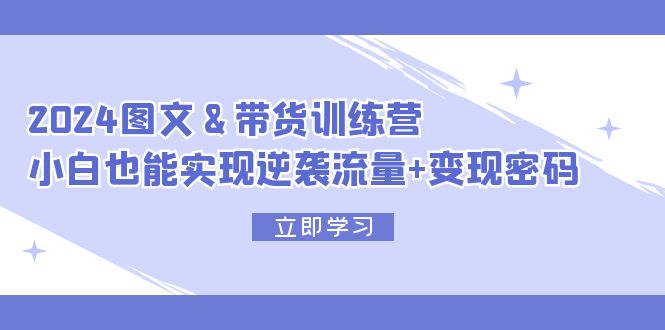 图片[1]-2024 图文+带货训练营，小白也能实现逆袭流量+变现密码-个人经验技术分享