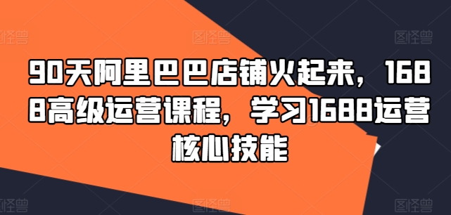 图片[1]-90天阿里巴巴店铺火起来，1688高级运营课程，学习1688运营核心技能-个人经验技术分享