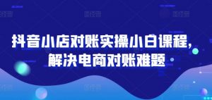 抖音小店对账实操小白课程，解决电商对账难题-个人经验技术分享