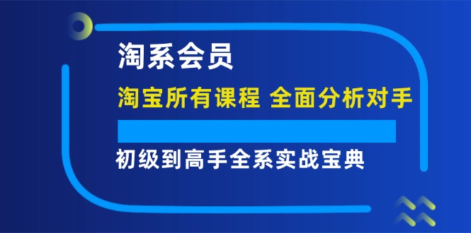 图片[1]-淘系会员【淘宝所有课程，全面分析对手】，初级到高手全系实战宝典-个人经验技术分享