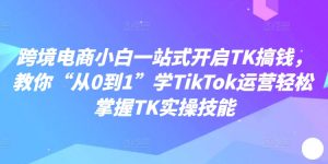 跨境电商小白一站式开启TK搞钱，教你“从0到1”学TIKTOK运营轻松掌握TK实操技能-个人经验技术分享