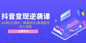 抖音变现逆袭课：从0到1打造IP，精准定位+高效起号，收入倍增-个人经验技术分享