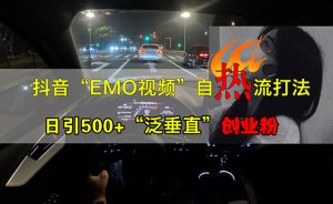 抖音EMO视频自热打法，日引500+“泛垂直”创业粉-个人经验技术分享