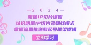 明星IP切片课程：认识明星IP切片及赚钱模式，掌握流量推送和起号框架逻辑-个人经验技术分享