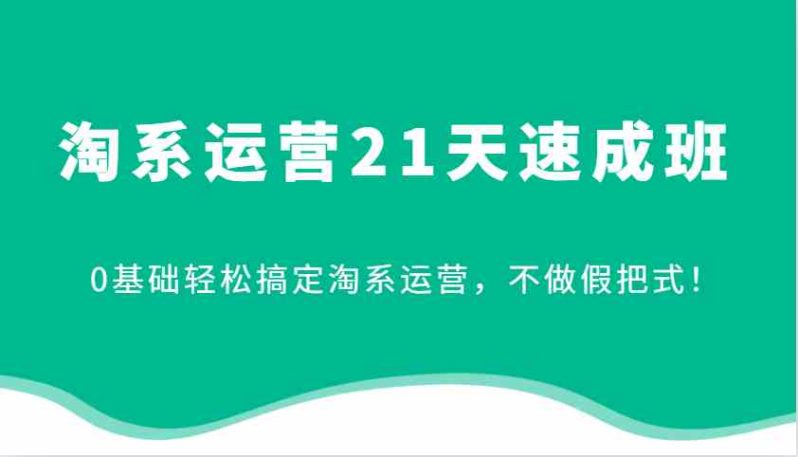 图片[1]-淘系运营21天速成班，0基础轻松搞定淘系运营，不做假把式！-个人经验技术分享