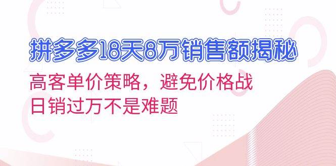 图片[1]-拼多多18天8万销售额揭秘：高客单价策略-个人经验技术分享