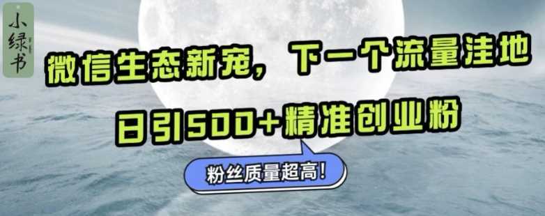 图片[1]-微信生态新宠小绿书：下一个流量洼地，日引500+精准创业粉，粉丝质量超高-个人经验技术分享