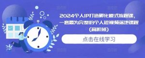 2024个人IP打造孵化模式流程课，一套最为完整的个人短视频落地课程(高阶班)-个人经验技术分享