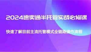 2024速卖通半托管从0到1实战必修课，帮助你快速了解目前主流托管模式全链路操作流程-个人经验技术分享